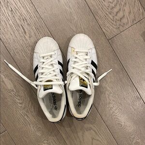 Adidas White and Black Superstar Sneakers